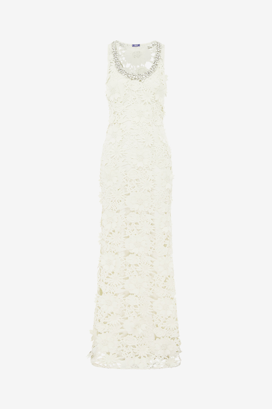 Exclusive LEO LIN Helena Embellished Lace Maxi Dress - Snow