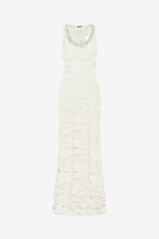 Exclusive LEO LIN Helena Embellished Lace Maxi Dress - Snow