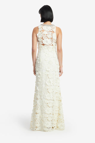 Exclusive LEO LIN Helena Embellished Lace Maxi Dress - Snow
