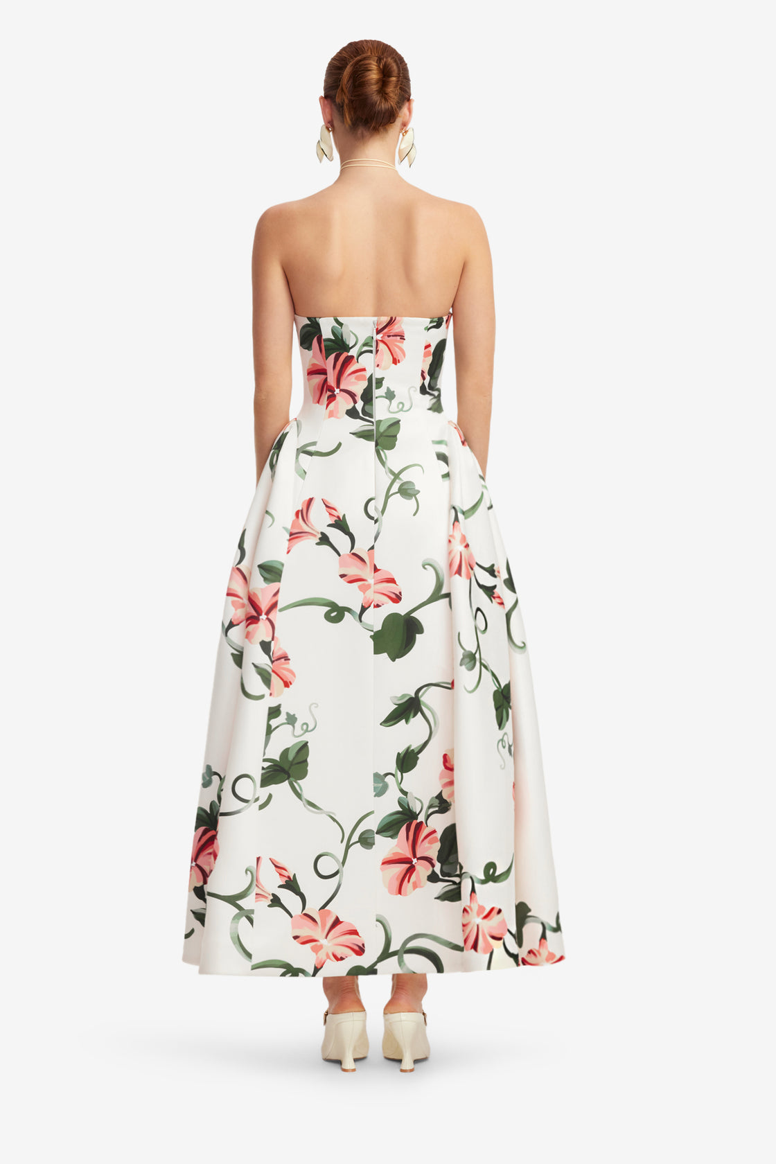 Exclusive LEO LIN Violet Bustier Maxi Dress - Vine Print in Snow