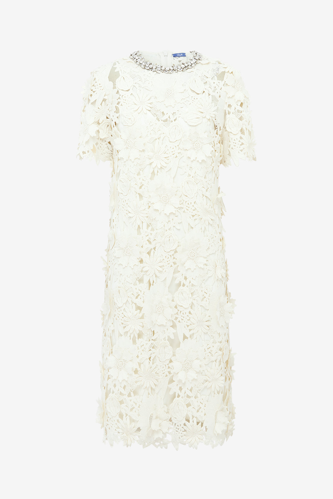 Exclusive LEO LIN Sheridan Embellished Lace Midi Dress - Snow