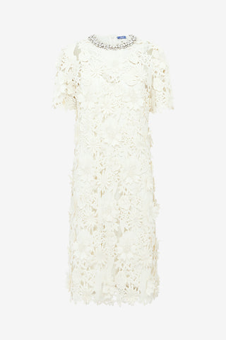 Exclusive LEO LIN Sheridan Embellished Lace Midi Dress - Snow