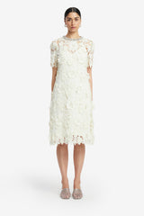 Sheridan Embellished Lace Midi Dress - Snow Dress Midi