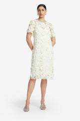 Sheridan Embellished Lace Midi Dress - Snow Dress Midi