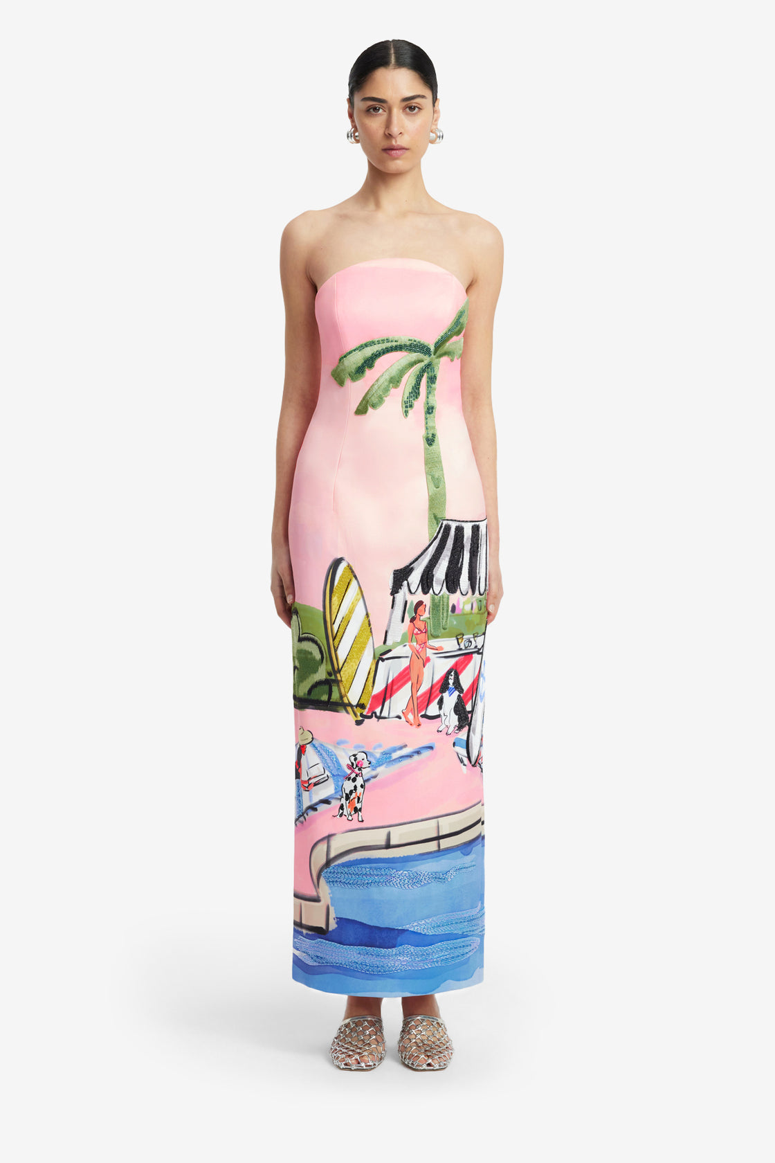 Exclusive LEO LIN Ava Bustier Maxi Dress - Riviera Print
