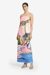 Ava Bustier Maxi Dress - Riviera Print Dress Maxi