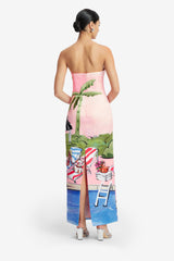 Ava Bustier Maxi Dress - Riviera Print Dress Maxi