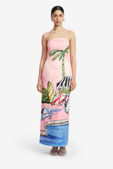 Ava Bustier Maxi Dress - Riviera Print Dress Maxi