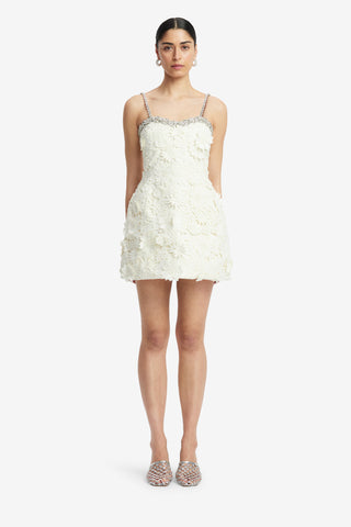 Exclusive LEO LIN Sophia Embellished Lace Mini Dress - Snow