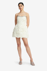 Sophia Embellished Lace Mini Dress - Snow Dress Mini
