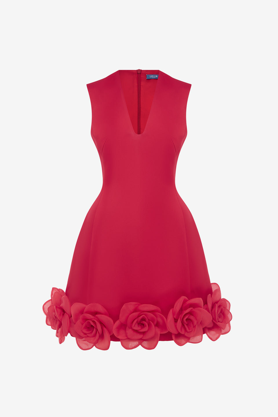 Exclusive LEO LIN Bree V Neck Mini Dress - Scarlet