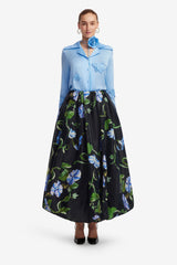 Victoria Puff Maxi Skirt - Vine Print in Ebony Skirts
