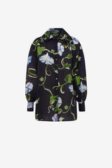 Kathleen Silk Blouse - Vine Print in Ebony Blouse/Shirts