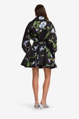 Kathleen Silk Blouse - Vine Print in Ebony Blouse/Shirts