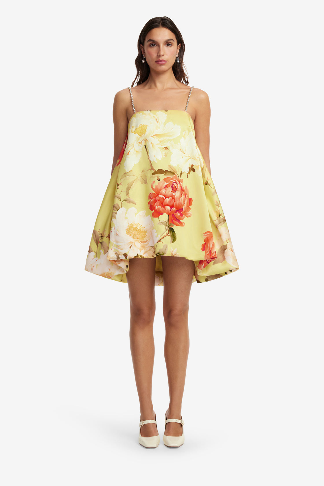 leo lin yellow dress Patsy Embellished Puff Mini Dress