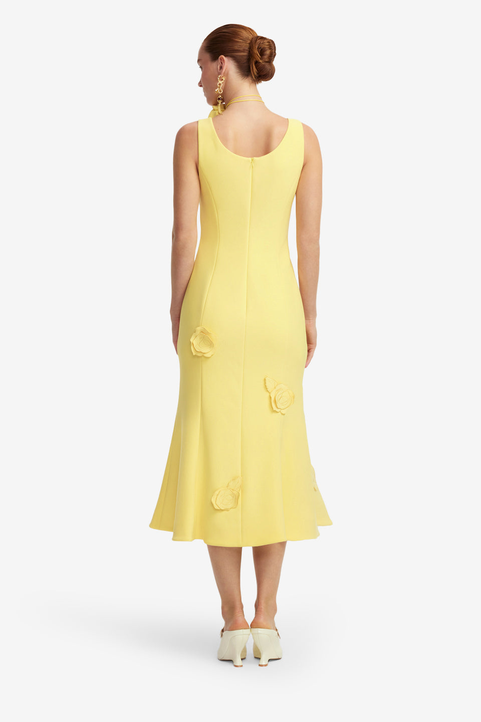 Exclusive LEO LIN Emily Appliqué Midi Dress - Limoncello
