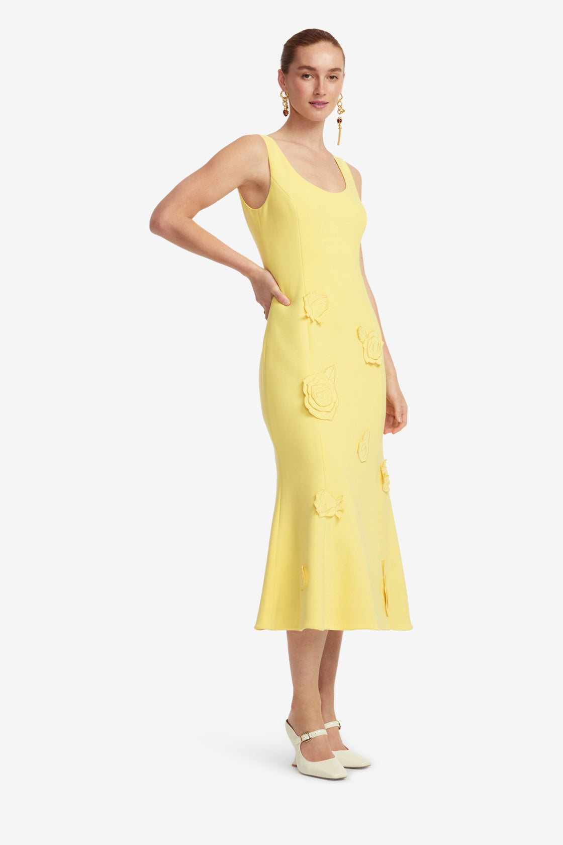 a-line midi dress in limoncello J. Crew A-line Midi Lemon Dress In Limoncello Yellow Multi Size 18