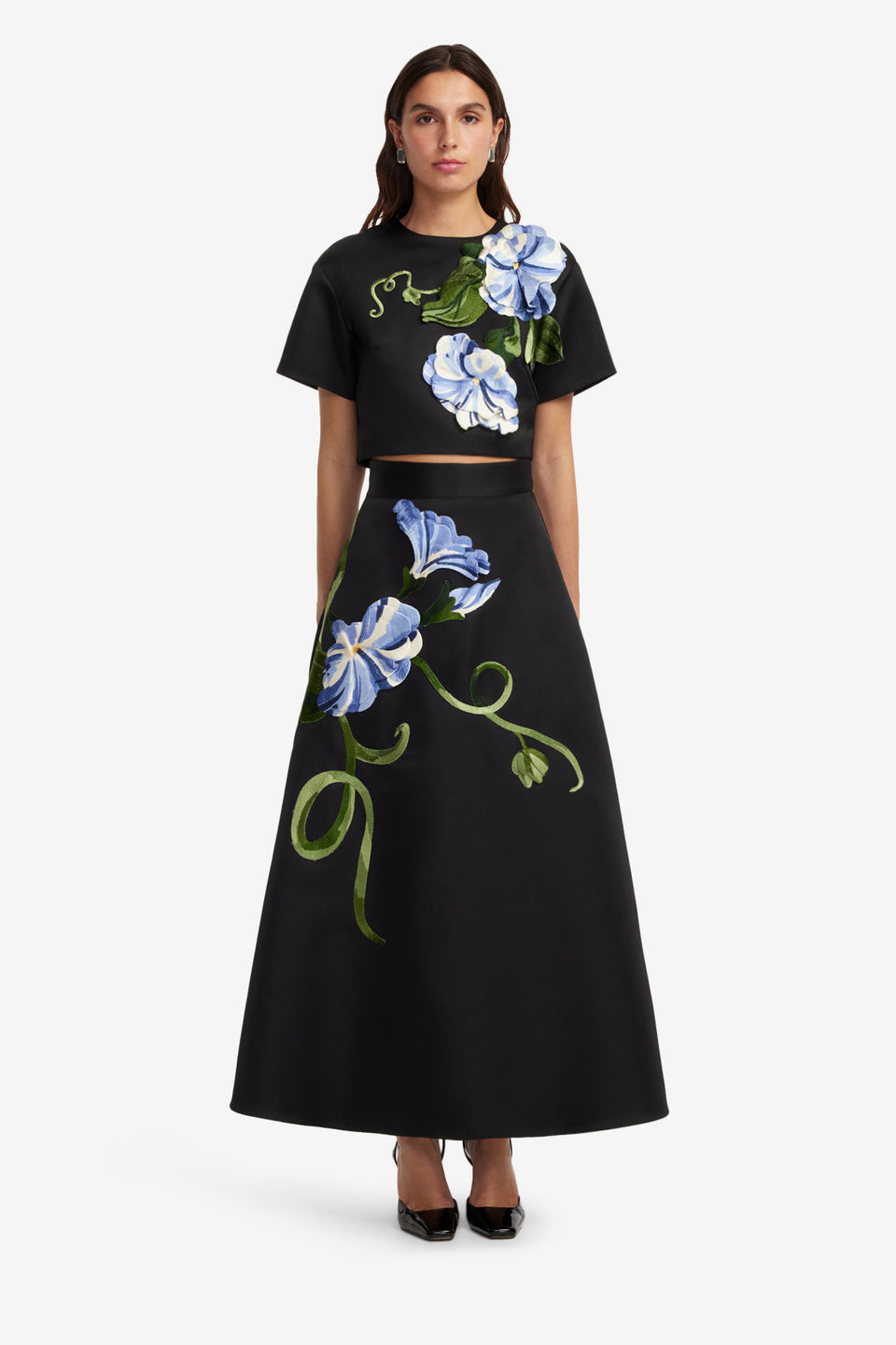 Exclusive LEO LIN Rafaela Maxi Skirt - Vine Print in Ebony