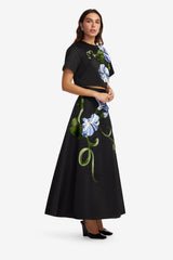 Rafaela Maxi Skirt - Vine Print in Ebony Skirts