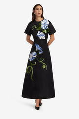 Rafaela Maxi Skirt - Vine Print in Ebony Skirts