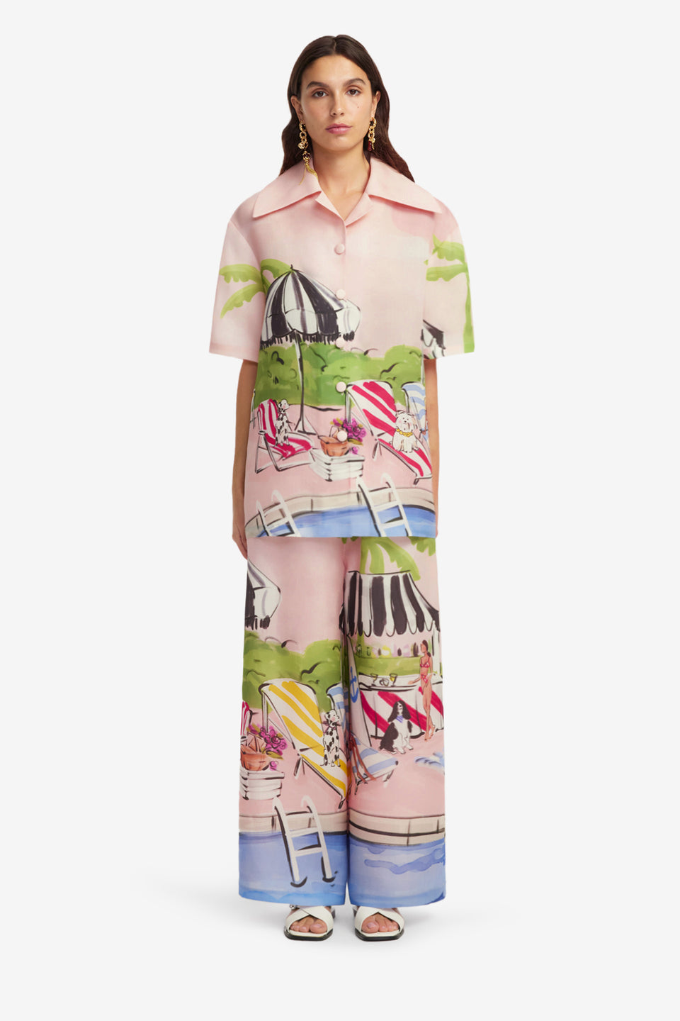 Exclusive LEO LIN Jamie Wide Leg Pants - Riviera Print