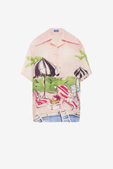 Casey Silk Button Shirt - Riviera Print Blouse/Shirts