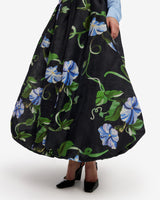 Victoria Puff Maxi Skirt - Vine Print in Ebony Skirts