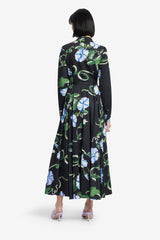 Zara Shirt Midi Dress - Vine Print in Ebony Dress Midi