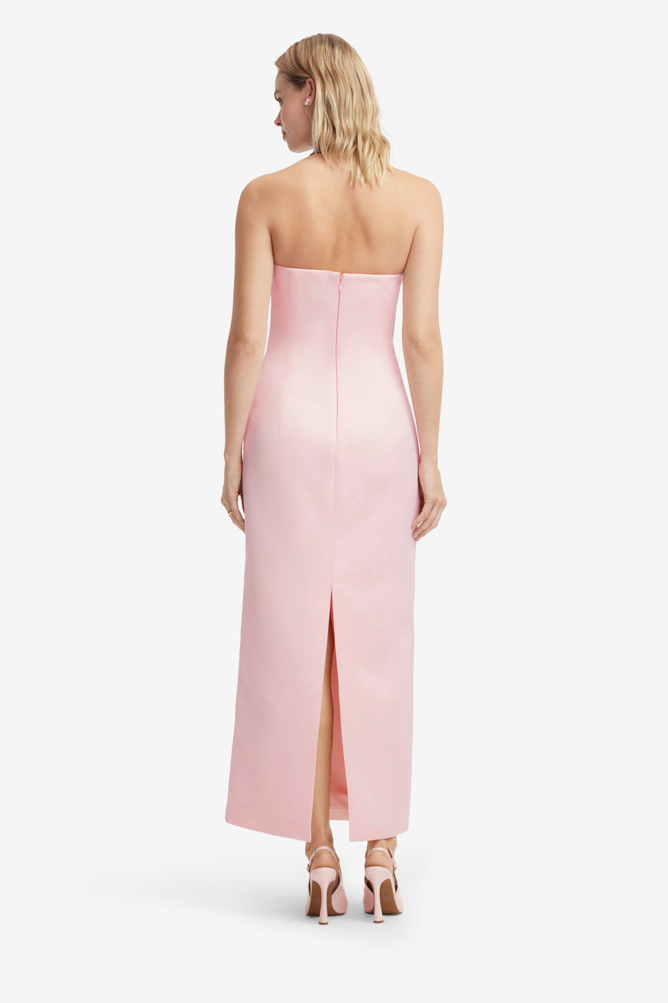 Exclusive LEO LIN Ava Halterneck Appliqué Floral Bustier Maxi Dress - Vine Print in Pink