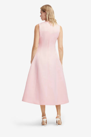 Exclusive LEO LIN Cleo Appliqué Sleeveless Midi Dress - Vine Print in Pink