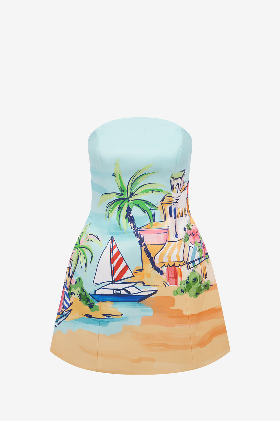 Exclusive LEO LIN Zaria Bustier Mini Dress - Voyage Print