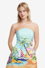 Zaria Bustier Mini Dress - Voyage Print Dress Mini