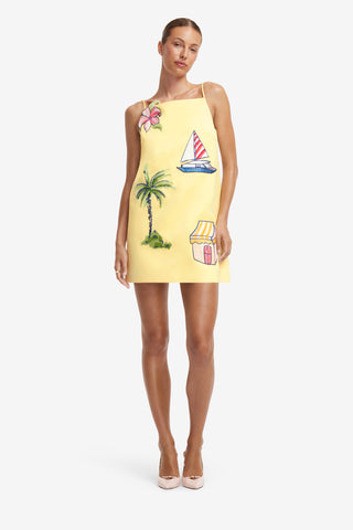 Exclusive LEO LIN Leia Embroidered Mini Dress - Havana Print