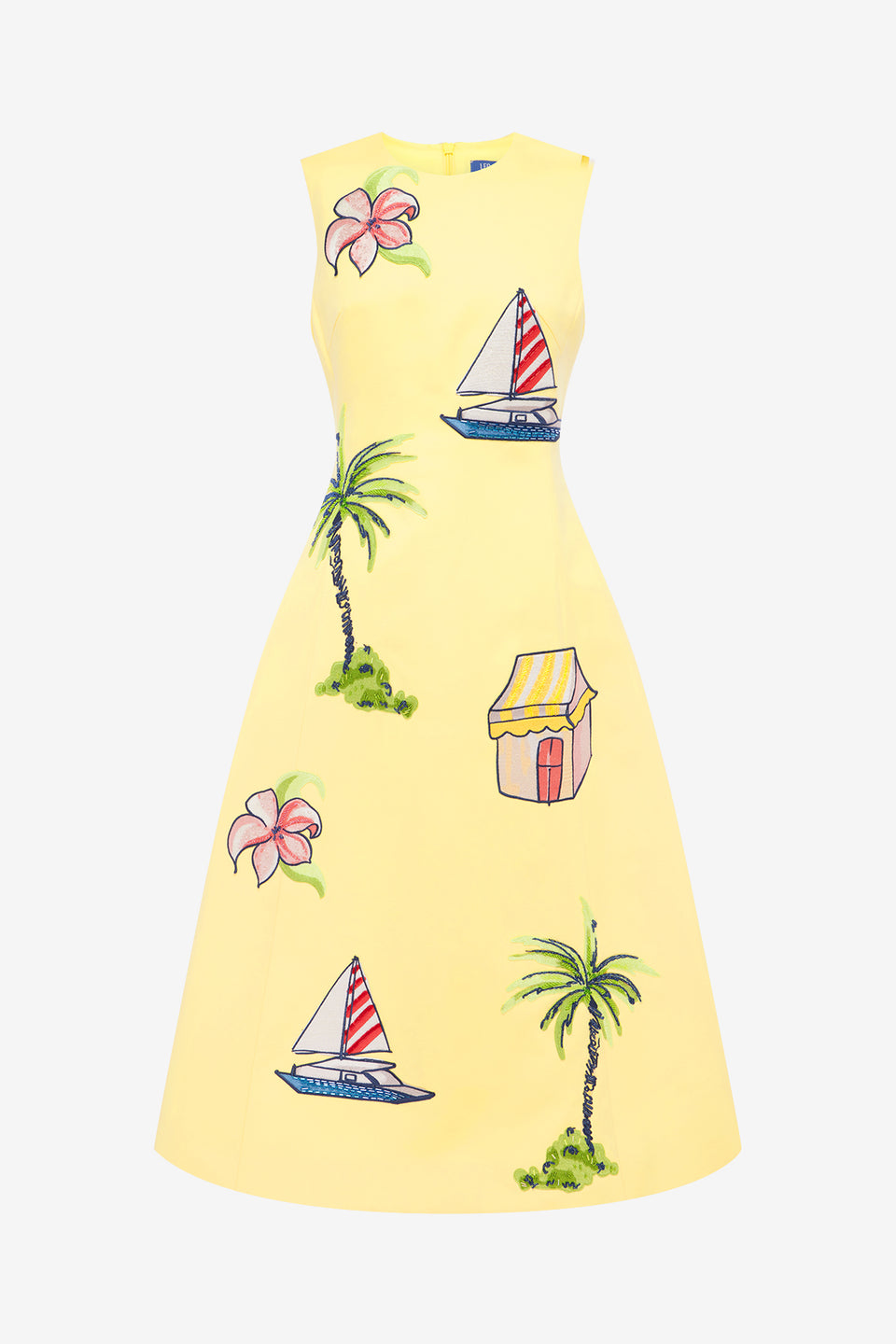 Exclusive LEO LIN Cleo Embroidered Sleeveless Midi Dress - Havana Print