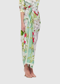 Exclusive Leo Lin Large Silk Scarf in Swallow Print in Tranquility