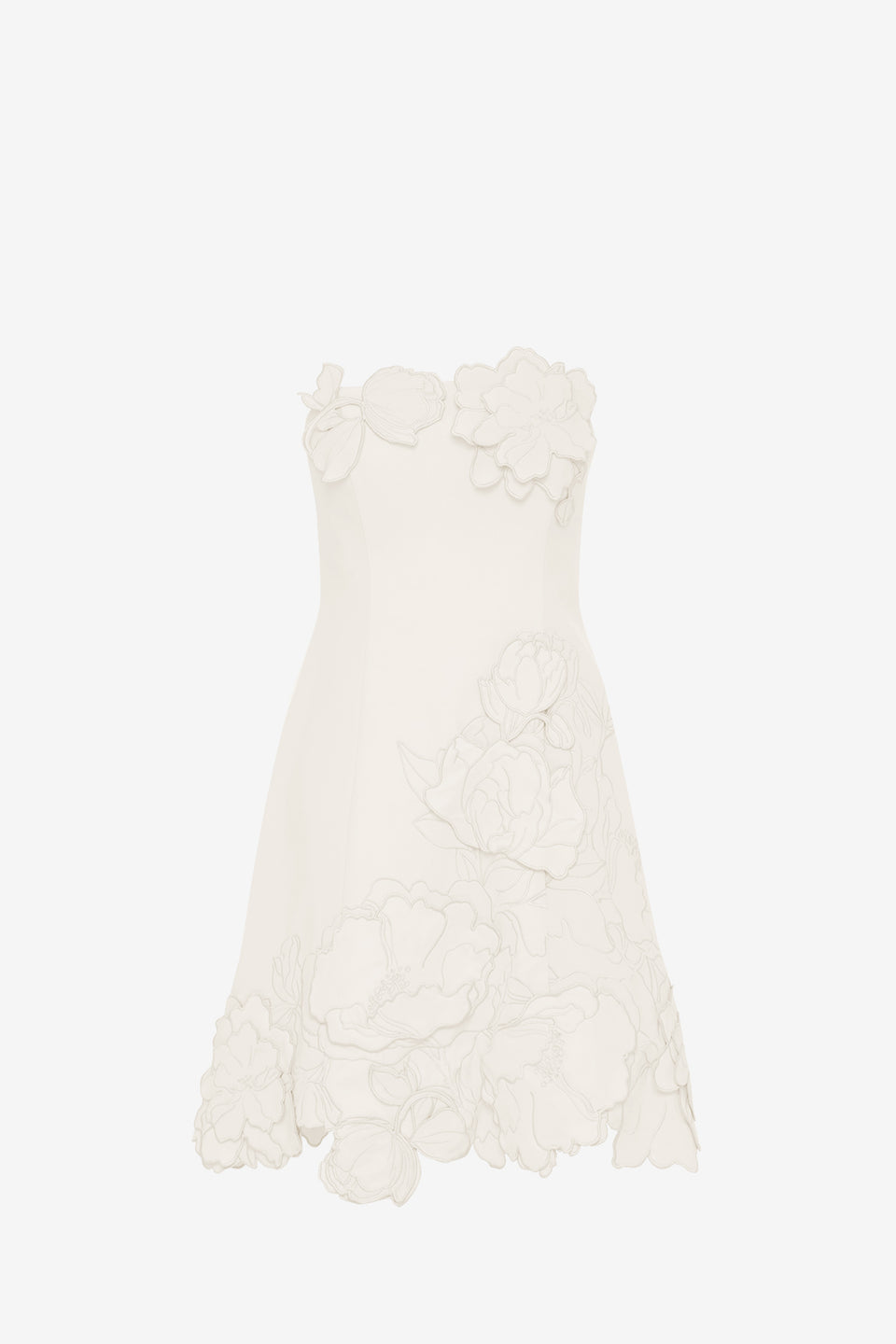 Exclusive LEO LIN Ayla Appliqué Bustier Mini Dress - Vanilla