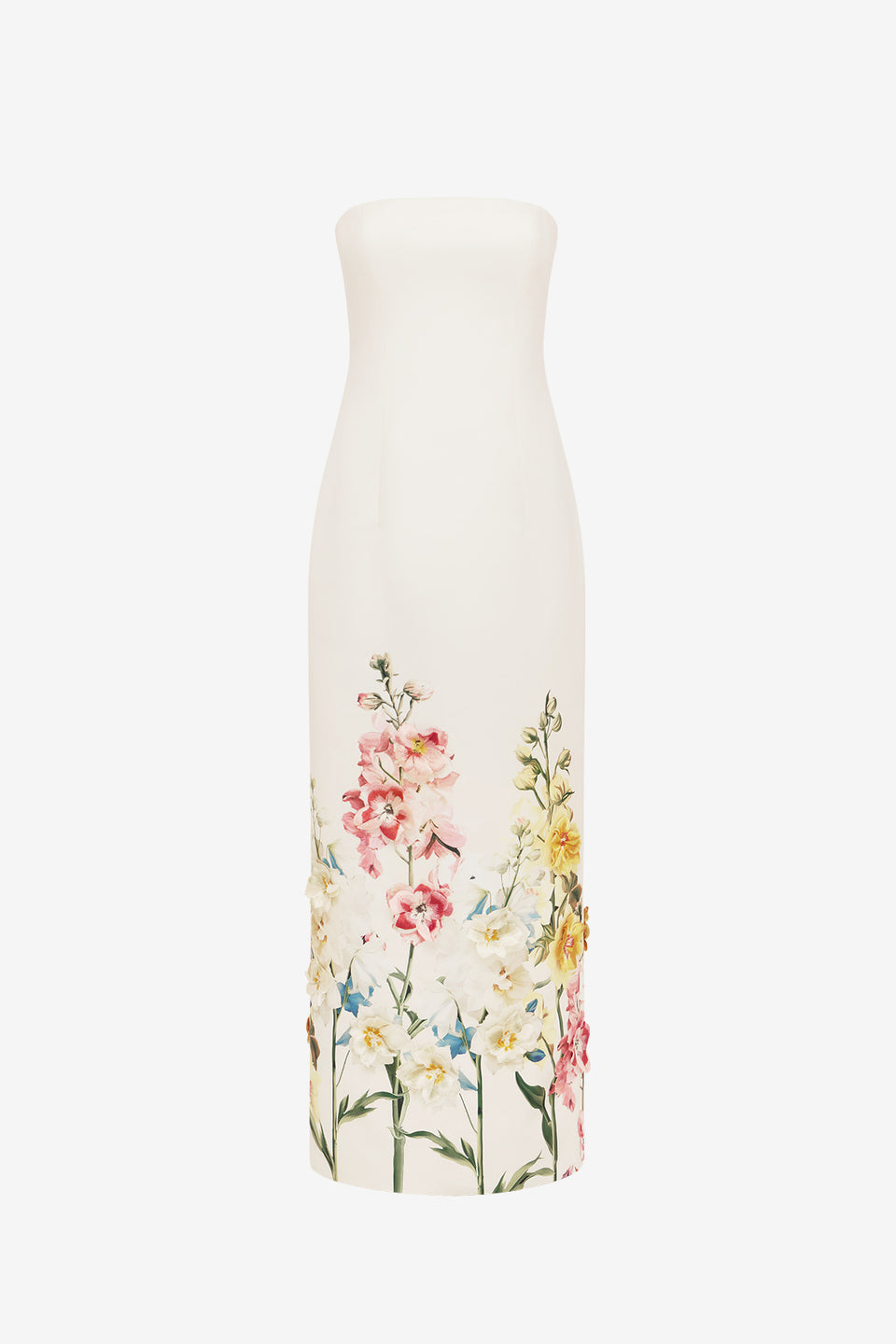 Rayna Embroidered Maxi Dress - Snapdragon Print in Snow Dress Maxi