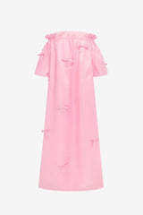 Liana Bow Off Shoulder Maxi Dress - Pink Dress Maxi