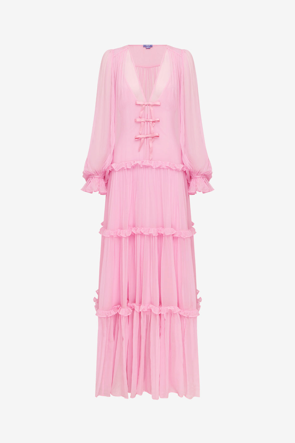 Teresa Bow Tiered Maxi Dress - Pink Dress Maxi