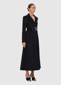 Exclusive Leo Lin Maeve Wool Blend Coat in Ebony