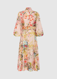 Nellie Midi Dress - Opulent Print in Blush