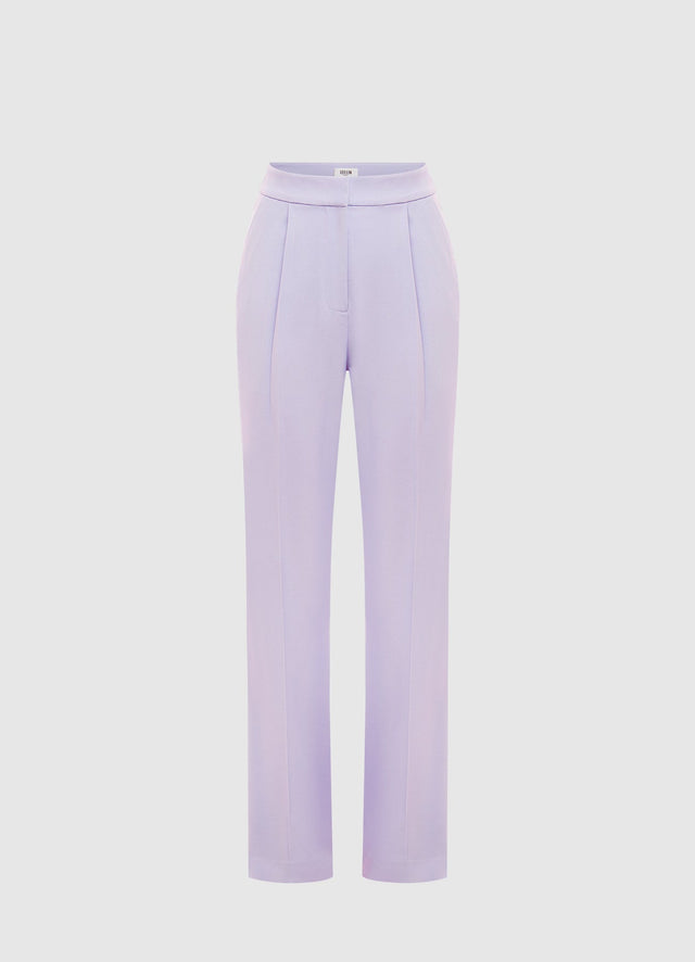 Exclusive Leo Lin Heather Straight Leg Pants in Lilac 