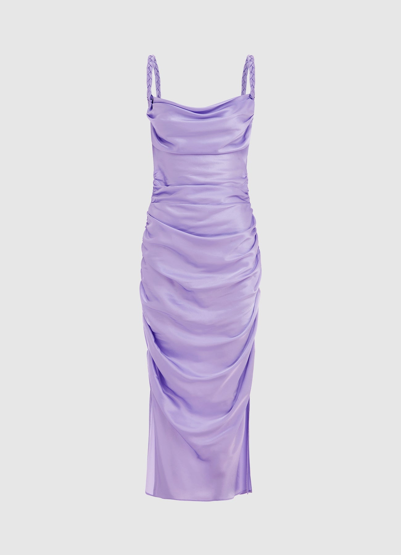 Zaina Lilac Cowl Neck Satin Slip Dress