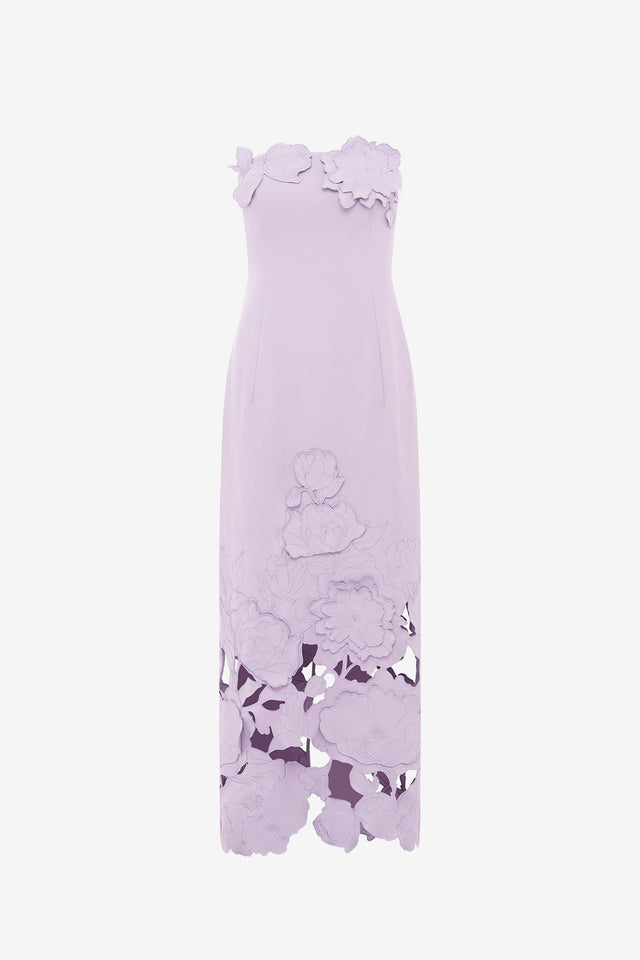 Rayna Applique Bustier Maxi Dress - Lilac