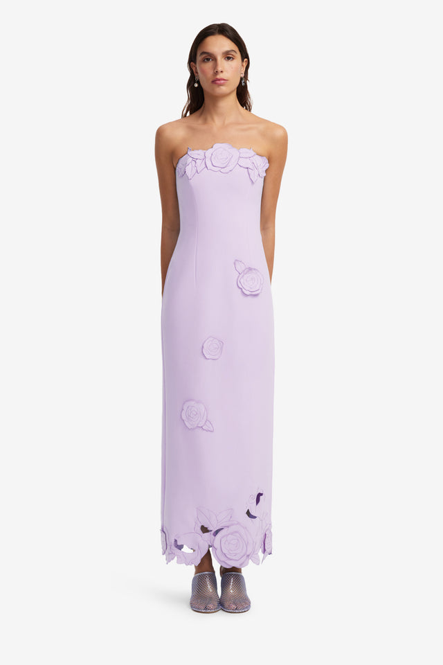 Rayna Applique Bustier Maxi Dress - Lilac