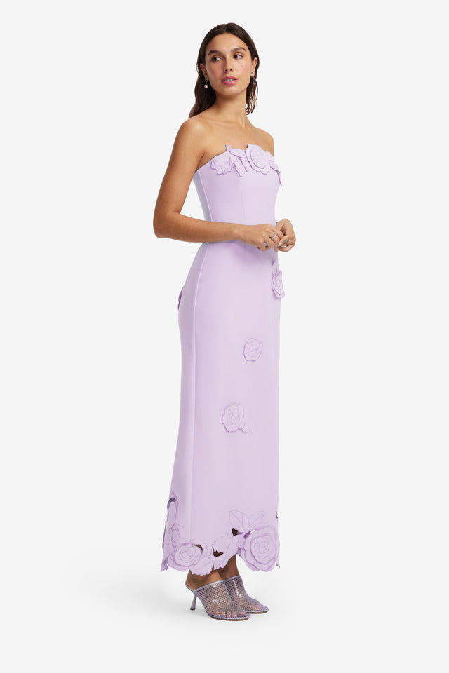 Rayna Applique Bustier Maxi Dress - Lilac