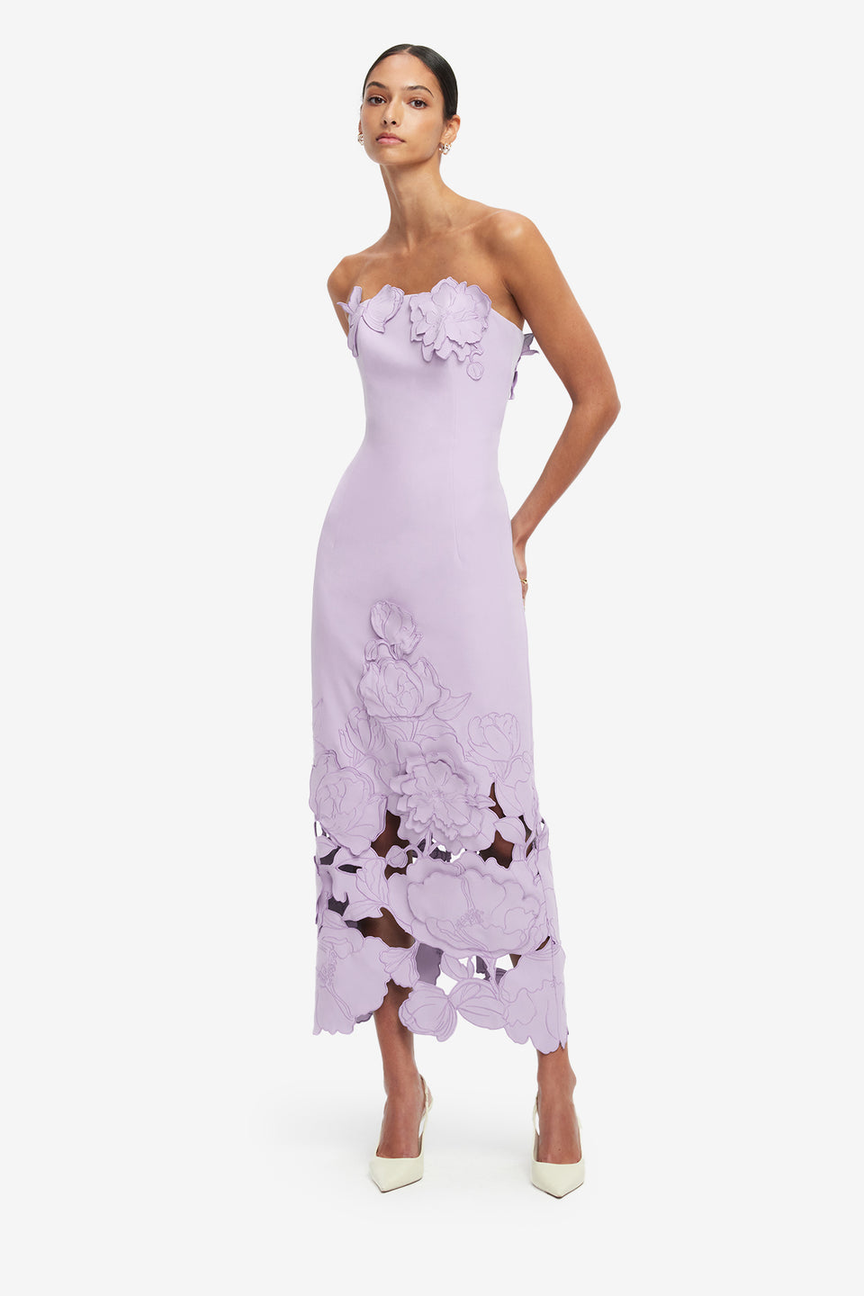 Exclusive LEO LIN Rayna Applique Bustier Maxi Dress - Lilac
