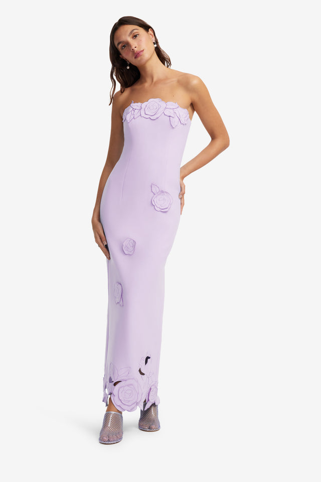 Rayna Applique Bustier Maxi Dress - Lilac