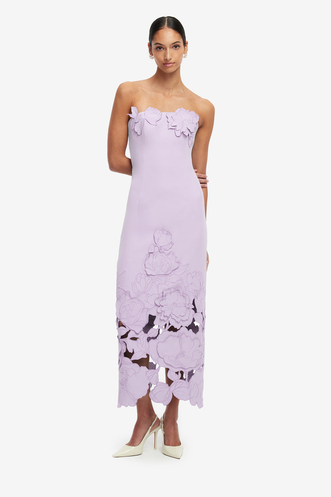 Rayna Appliqu Bustier Maxi Dress - Lilac LEO LIN Rayna Appliqu Bustier Maxi Dress - Lilac LEO LIN