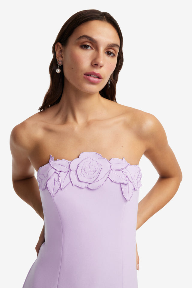 Rayna Applique Bustier Maxi Dress - Lilac